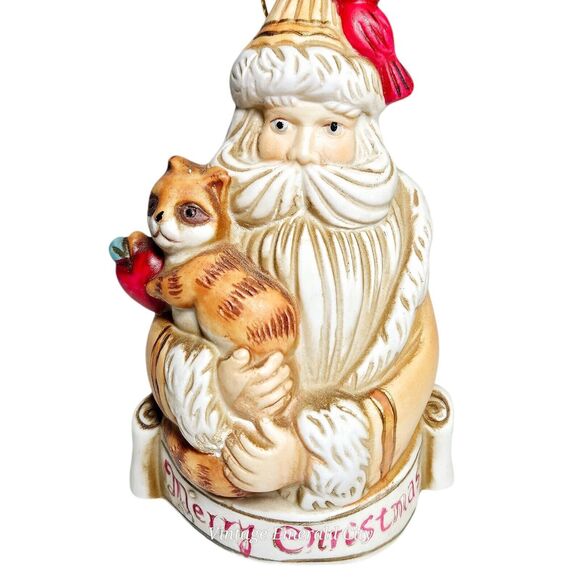 Christmas Vtg Collectible Ceramic Santa Claus Bell Ornament KSA Kurt S Adler Inc - Picture 3 of 12